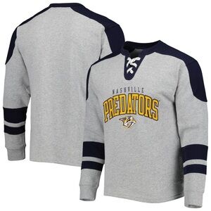 New men’s heather grey Nashville Predators Classic fit lace up size small